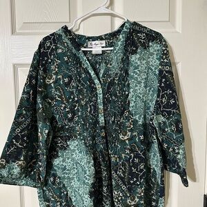 Women's Teal and Black Blouse